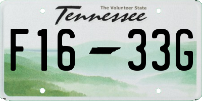 TN license plate F1633G