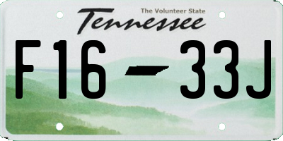 TN license plate F1633J