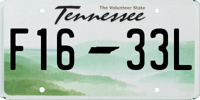 TN license plate F1633L