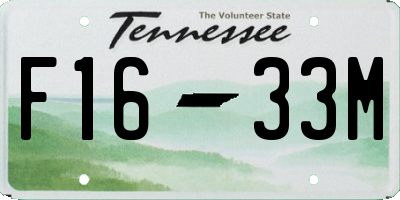 TN license plate F1633M