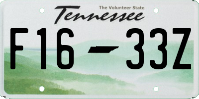 TN license plate F1633Z