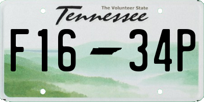 TN license plate F1634P