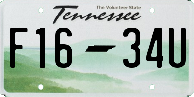 TN license plate F1634U