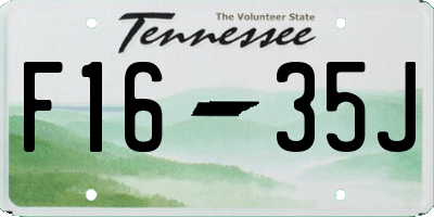 TN license plate F1635J