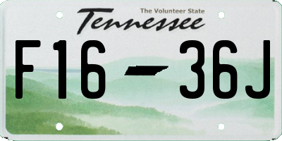 TN license plate F1636J