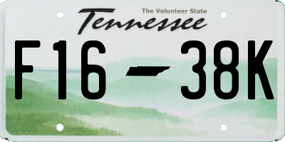 TN license plate F1638K
