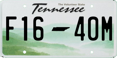 TN license plate F1640M