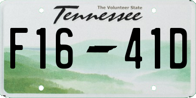 TN license plate F1641D