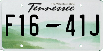 TN license plate F1641J