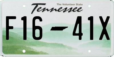 TN license plate F1641X