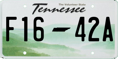 TN license plate F1642A
