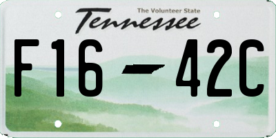 TN license plate F1642C