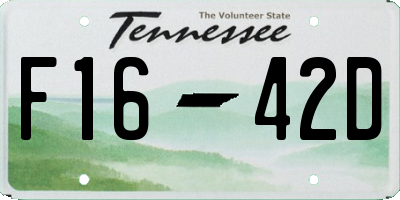 TN license plate F1642D
