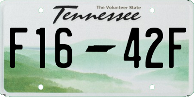 TN license plate F1642F