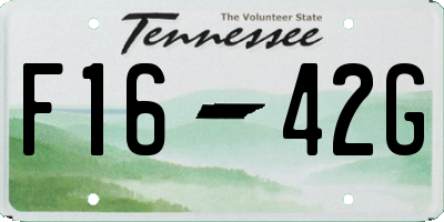 TN license plate F1642G