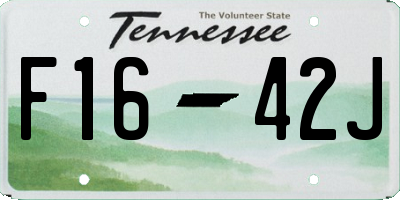 TN license plate F1642J