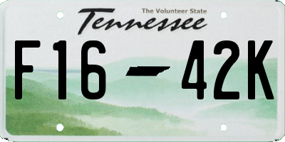 TN license plate F1642K