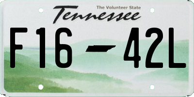 TN license plate F1642L