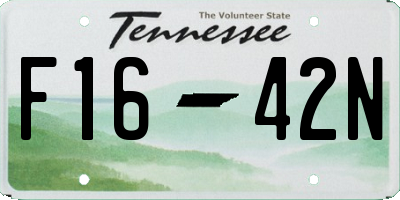 TN license plate F1642N