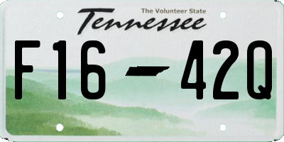 TN license plate F1642Q