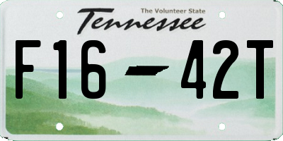 TN license plate F1642T