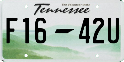 TN license plate F1642U