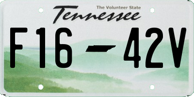 TN license plate F1642V
