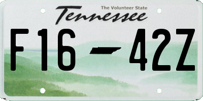 TN license plate F1642Z