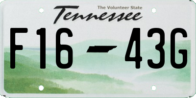 TN license plate F1643G