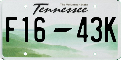 TN license plate F1643K