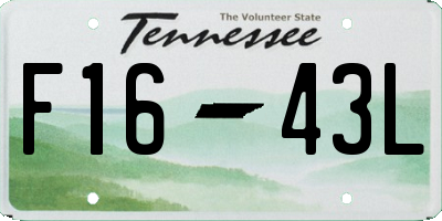 TN license plate F1643L