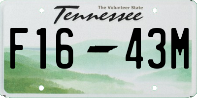 TN license plate F1643M