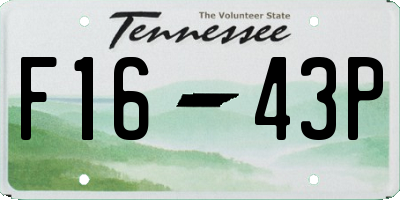 TN license plate F1643P