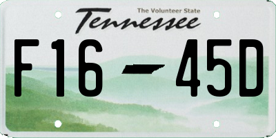 TN license plate F1645D