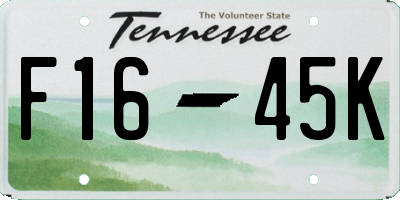 TN license plate F1645K
