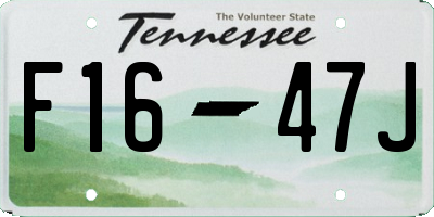 TN license plate F1647J