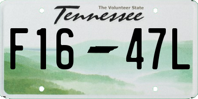 TN license plate F1647L