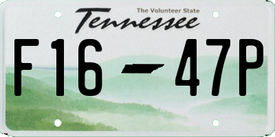 TN license plate F1647P