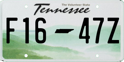 TN license plate F1647Z