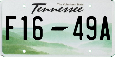 TN license plate F1649A