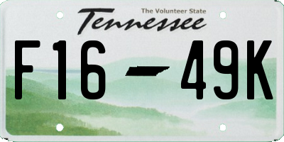 TN license plate F1649K