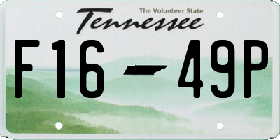 TN license plate F1649P