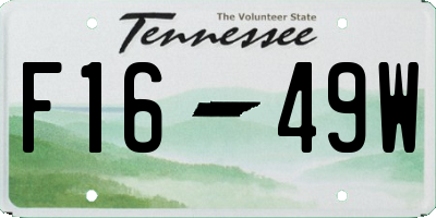 TN license plate F1649W