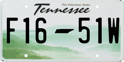 TN license plate F1651W