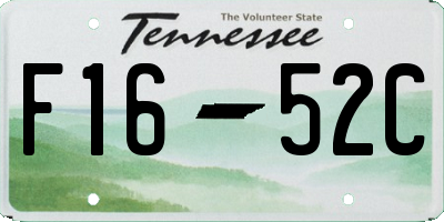 TN license plate F1652C