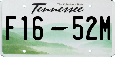 TN license plate F1652M