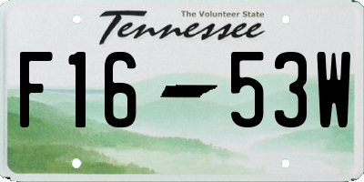 TN license plate F1653W