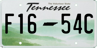 TN license plate F1654C
