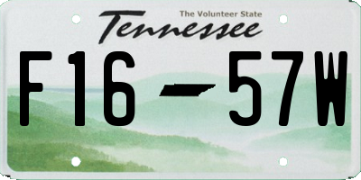 TN license plate F1657W