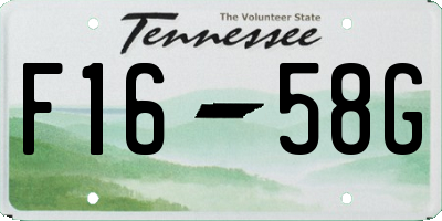 TN license plate F1658G